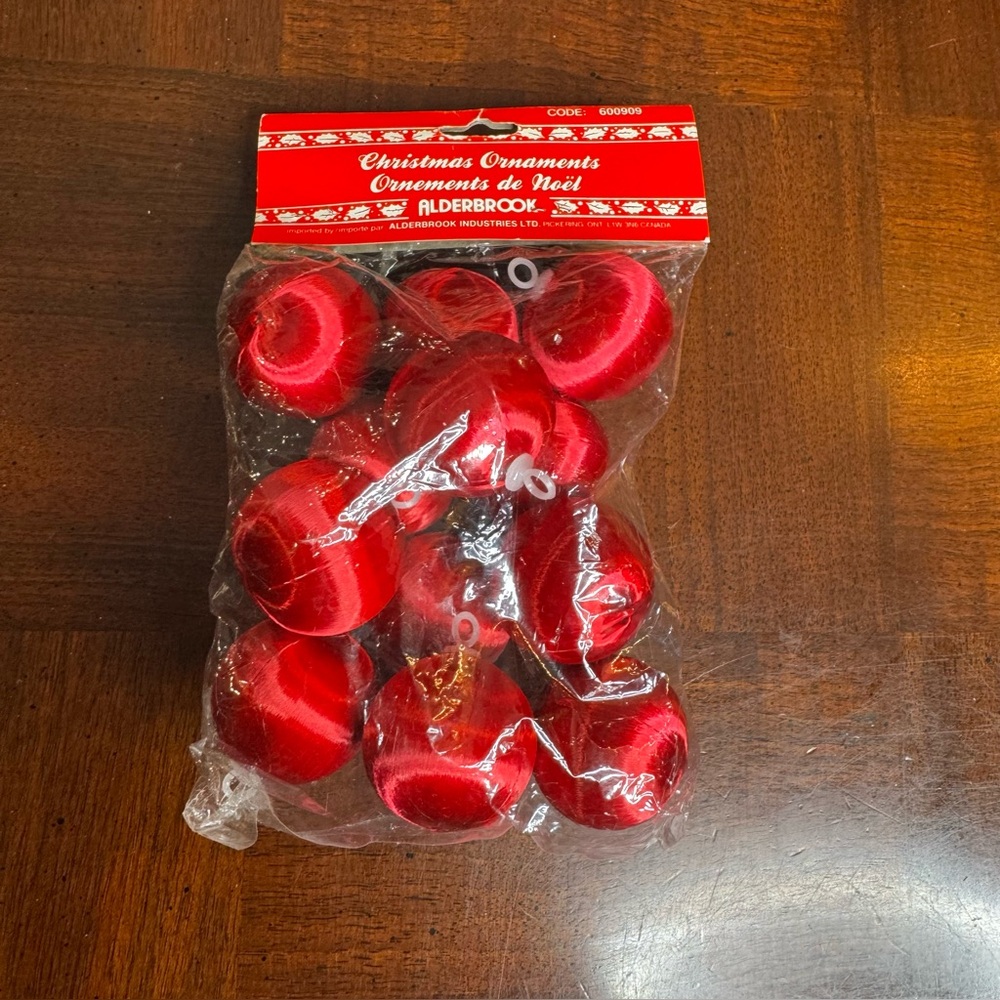 Vintage Alderbrook Satin Sheen Christmas Balls Mini 1.25" 12 New Ornaments
